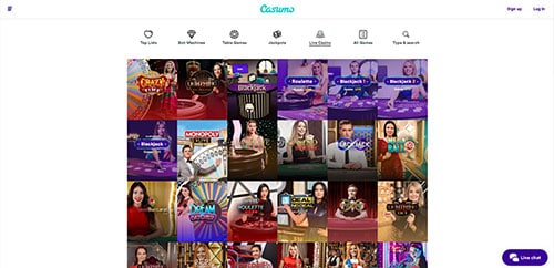 Casumo live casino