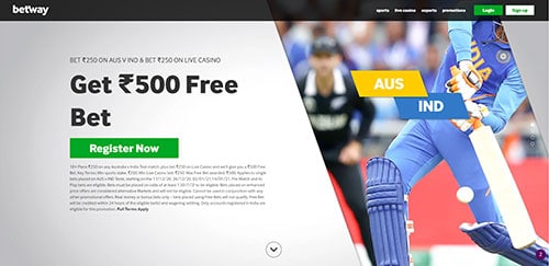 Betway get 500 INR free campaign