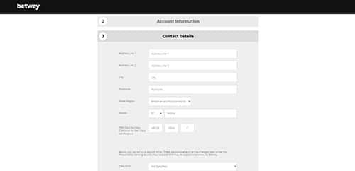 Betway account contact details