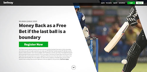 Betway India homepage