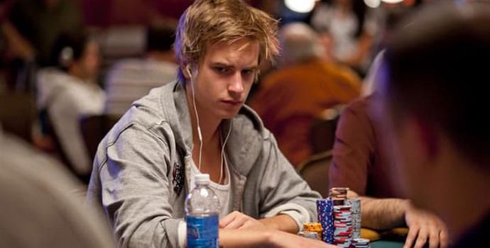 Young Viktor Blom playing poker